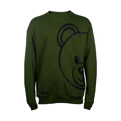 MOSCHINO Green Teddy Bear Logo Cotton Long Sleeve Sweatshirt A1716-8111-0401