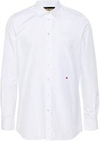 MOSCHINO Heart Embroidery Wide Collar Long Sleeve Shirt White Shirt. A022770351001 MOSCHINO Heart Embroidery Wide Collar Long Sleeve Shirt White Shirt. A022770351001