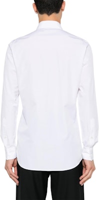 MOSCHINO 愛心刺繡寬領長袖襯衫 白色襯衫 A022770351001 Shop MOSCHINO 愛心刺繡寬領長袖襯衫 白色襯衫 A022770351001