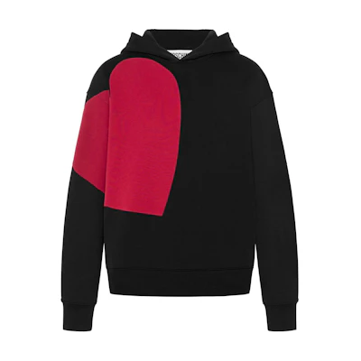 MOSCHINO Heart Print Cotton Hoodie Black A172870282555