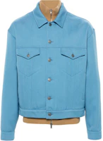 MOSCHINO Layered Design Ribbed High-Neck Drop-Shoulder Jacket Sky Blue Men’s A06217013-BLUE MOSCHINO Layered Design Ribbed High-Neck Drop-Shoulder Jacket Sky Blue Men’s A06217013-BLUE