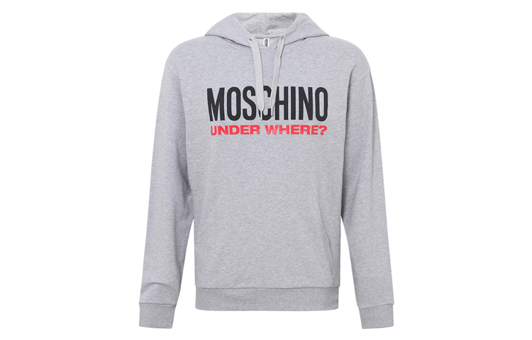 MOSCHINO Letter Bear Hoodie Unisex Gray A1702-8112-0489