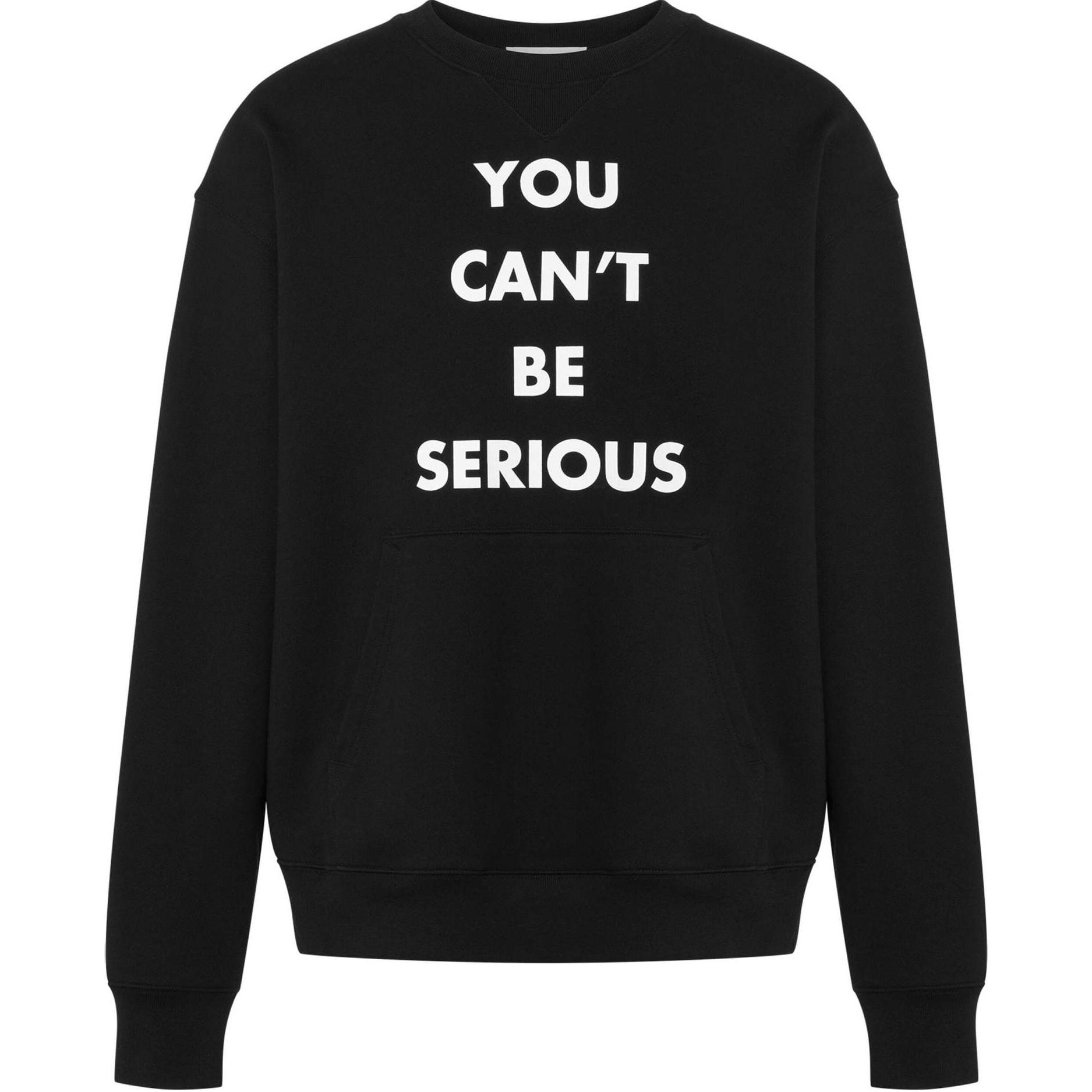 Moschino Letter Print Cotton Long Sleeve Sweatshirt Black A170452281555