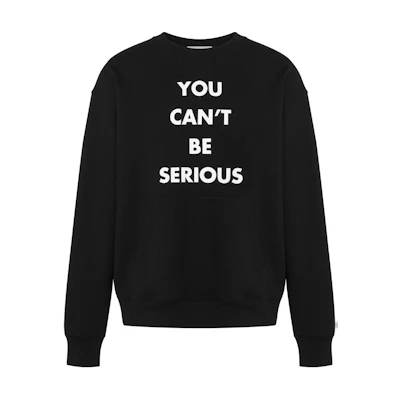 Moschino Letter Print Cotton Long Sleeve Sweatshirt Black A170452281555