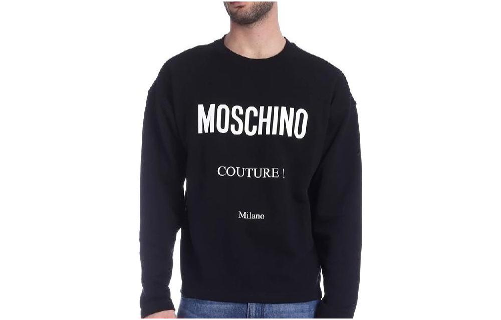 MOSCHINO Letter Print Crewneck Long Sleeve Sweatshirt ZPA1711-2027-1555