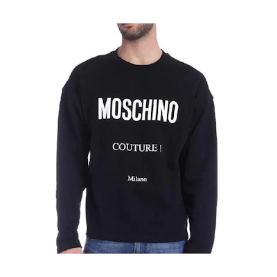 MOSCHINO Letter Print Crewneck Long Sleeve Sweatshirt ZPA1711-2027-1555