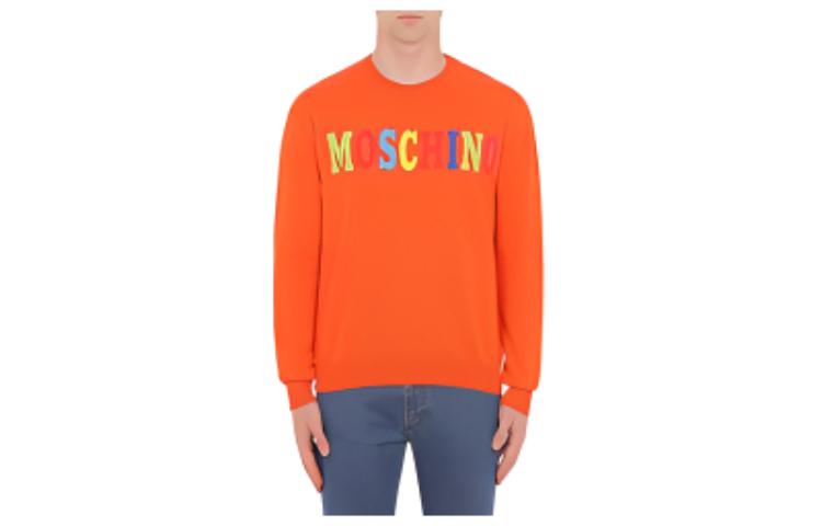 MOSCHINO Letter Print Crewneck Sweatshirt Orange Men’s A0921-0201-0206