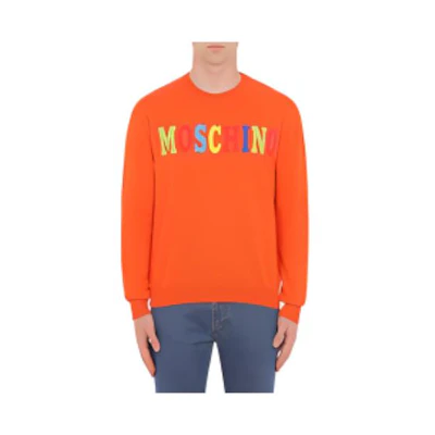 MOSCHINO Letter Print Crewneck Sweatshirt Orange Men’s A0921-0201-0206