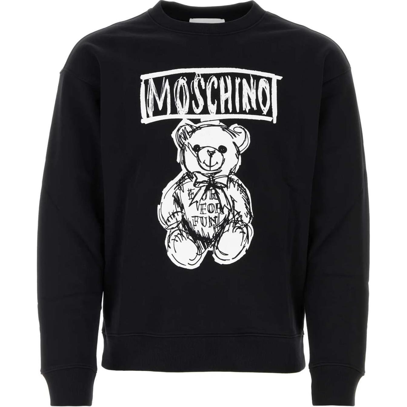 MOSCHINO Logo Animal Print Crewneck Long-Sleeve Sweatshirt Men Black V1727-7028-1555
