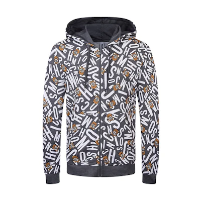 MOSCHINO Logo Bear Colorblock Cotton Sweatshirt Jacket 1-A1713-8105-1506