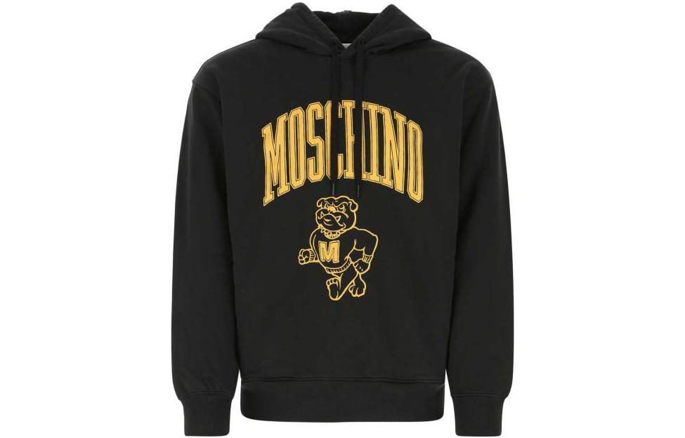 MOSCHINO Logo Bear Print Hoodie Black Long Sleeve A1708-7031-1555