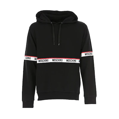 MOSCHINO Logo Black Cotton Pullover Hoodie 1-V1712-8112-0555