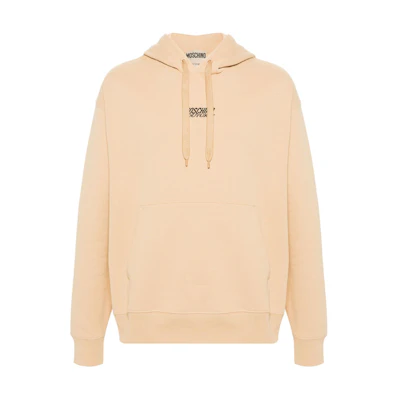 MOSCHINO Logo Embroidered Beige Hoodie Long Sleeve A17202025-BEIGE