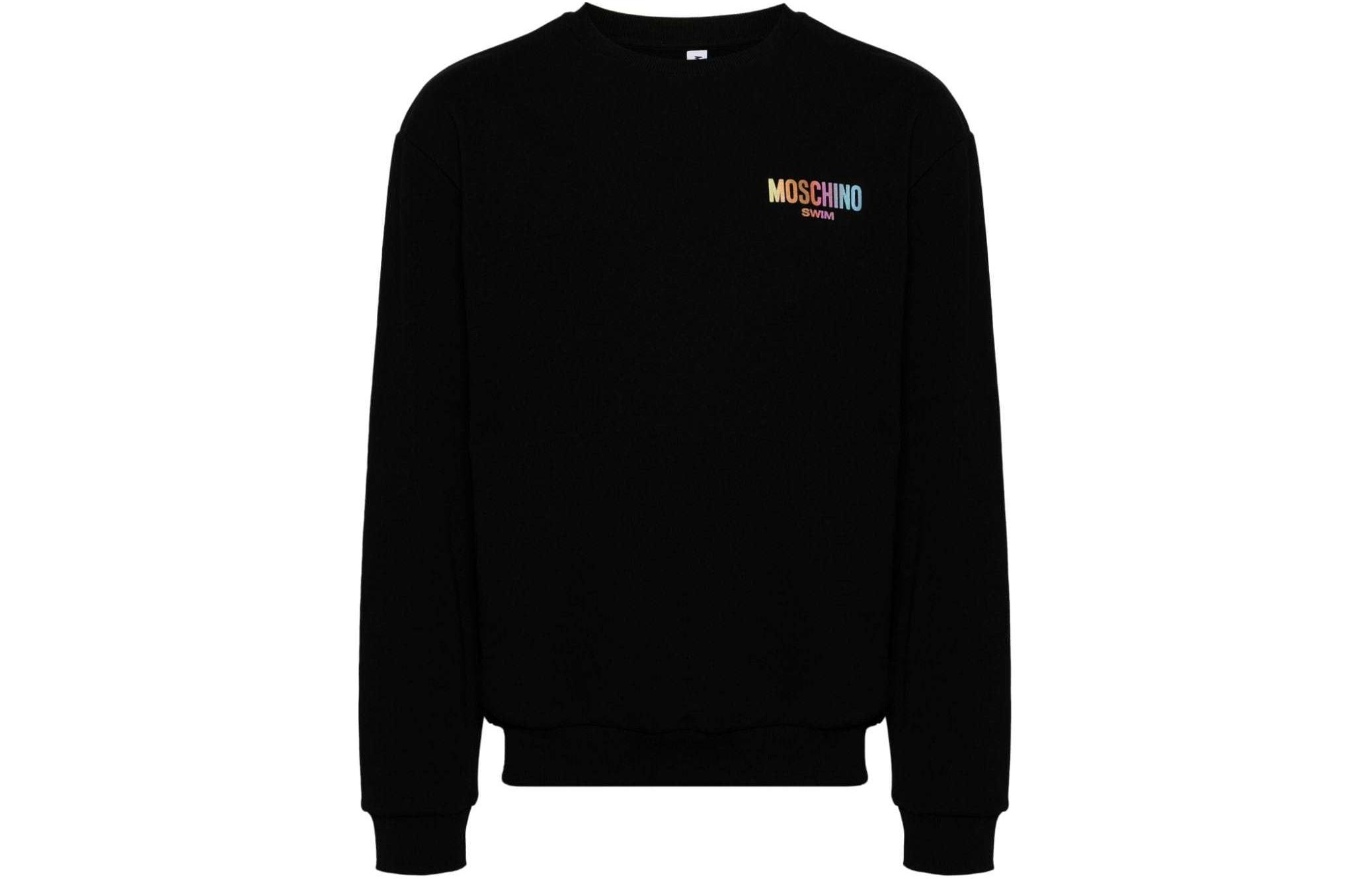 MOSCHINO Logo Embroidered Crewneck Sweatshirt Black A170794100555