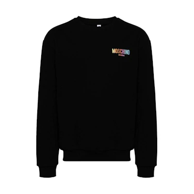 MOSCHINO Logo Embroidered Crewneck Sweatshirt Black A170794100555