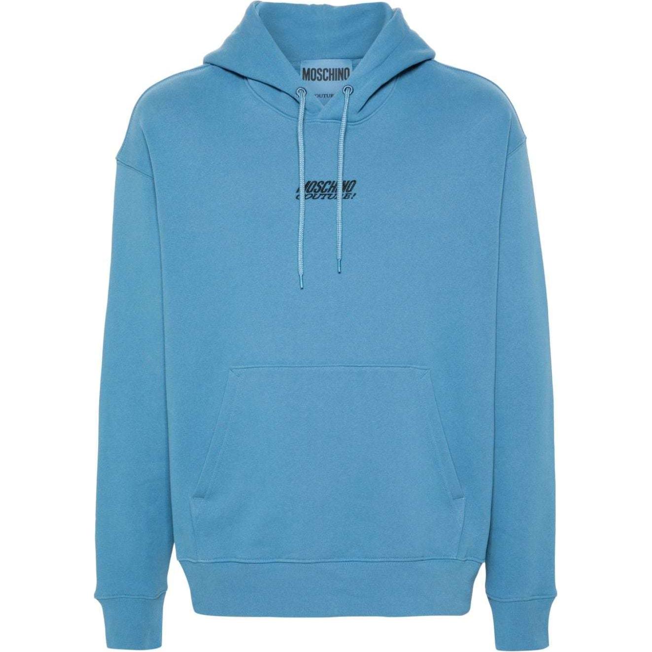 MOSCHINO Logo Embroidered Oversized Hoodie Sky Blue () A17207025-BLUE