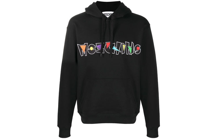 MOSCHINO Logo Embroidered Pullover Hoodie Black J1705-2027-1555