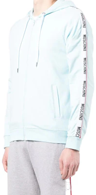 Moschino 男士藍色LOGO刺繡拉鍊連帽外套 A1707-8102-0332 Purchase Moschino 男士藍色LOGO刺繡拉鍊連帽外套 A1707-8102-0332