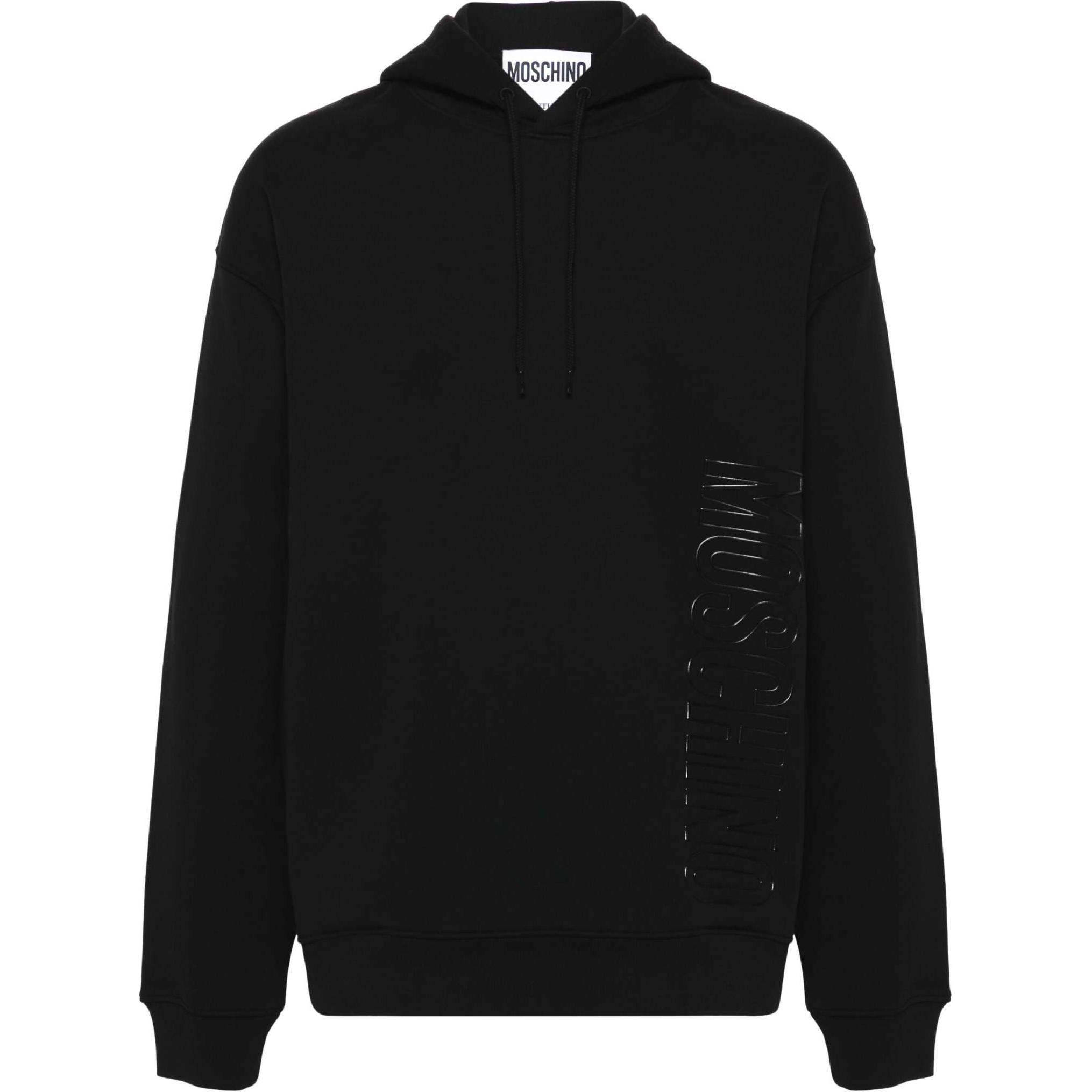 MOSCHINO Logo Hooded Long Sleeve Sweatshirt Men’s Black A171570281555