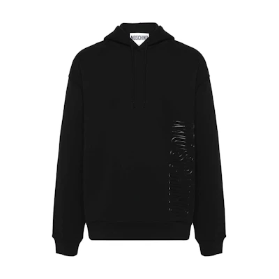 MOSCHINO Logo Hooded Long Sleeve Sweatshirt Men’s Black A171570281555