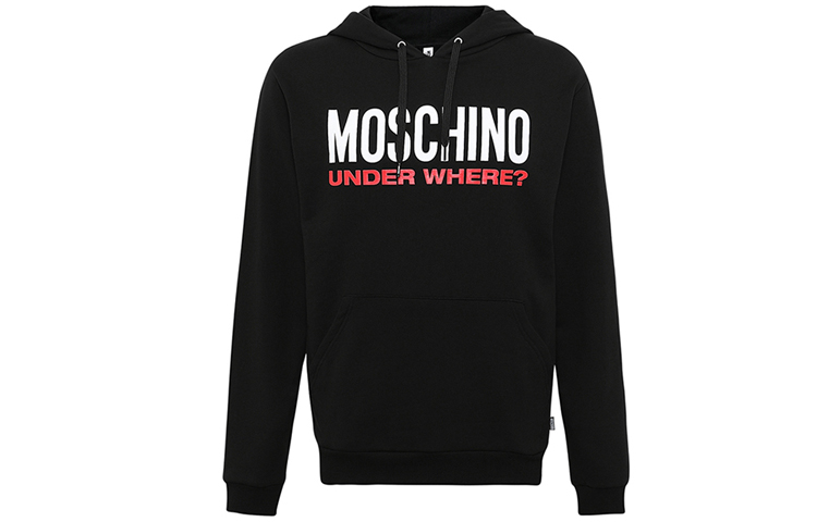 MOSCHINO Logo Letter Print Hoodie Mens Black A1702-8126-0555