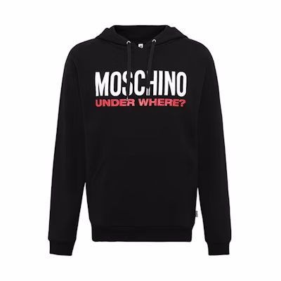MOSCHINO Logo Letter Print Hoodie Mens Black A1702-8126-0555