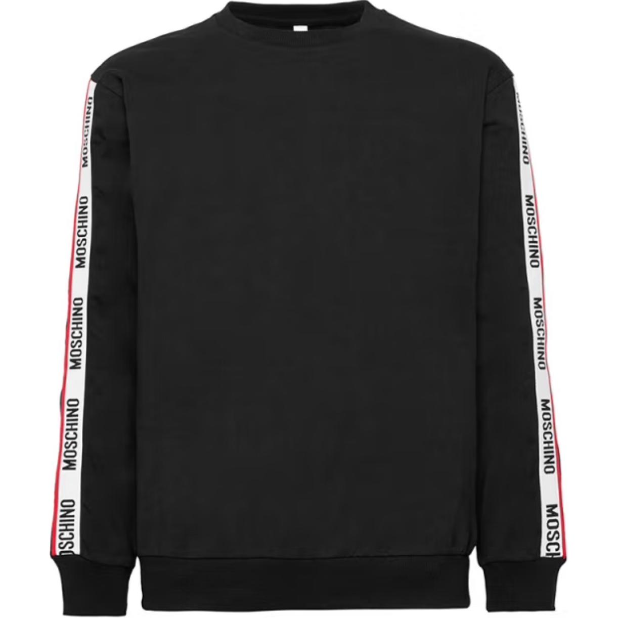 MOSCHINO Logo Letter Trim Crewneck Oversized Sweatshirt Unisex Black A1706-8106-0555