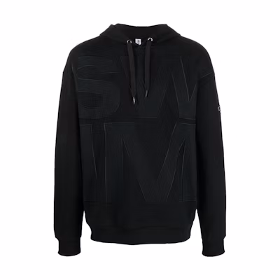 MOSCHINO Logo Patch Hoodie Black Long Sleeve Pullover A1707-2322-0555