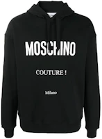Moschino Logo Print Black Hoodie Mens Long Sleeve A1729-2027-1555 Moschino Logo Print Black Hoodie Mens Long Sleeve A1729-2027-1555
