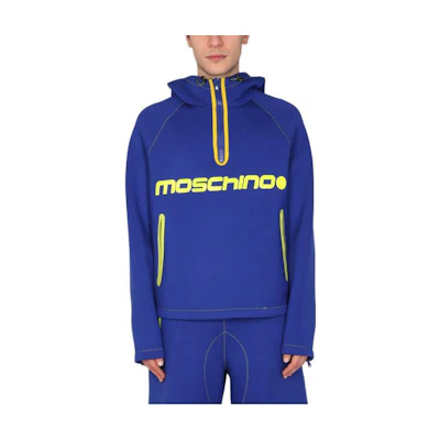 MOSCHINO Logo Print Blue Hoodie Long Sleeve A1710-2030-1296