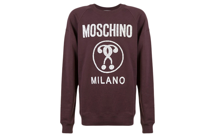 MOSCHINO Logo Print Cotton Sweatshirt Purplish Red ZA1702-5227-1194