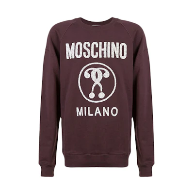 MOSCHINO Logo Print Cotton Sweatshirt Purplish Red ZA1702-5227-1194