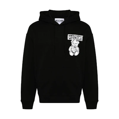 MOSCHINO Logo Print Crew Neck Sweatshirt Black Menswear V17257028-BLACK