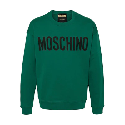 MOSCHINO Logo Print Crewneck Long Sleeve Sweatshirt Forest Green () A17017028-GREEN