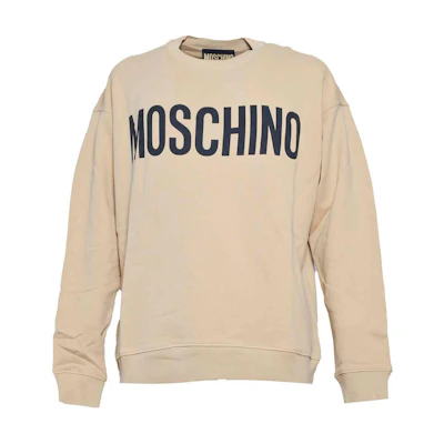 MOSCHINO Logo Print Crewneck Oversized Sweatshirt Men’s Light Brown A1701-2028-1148