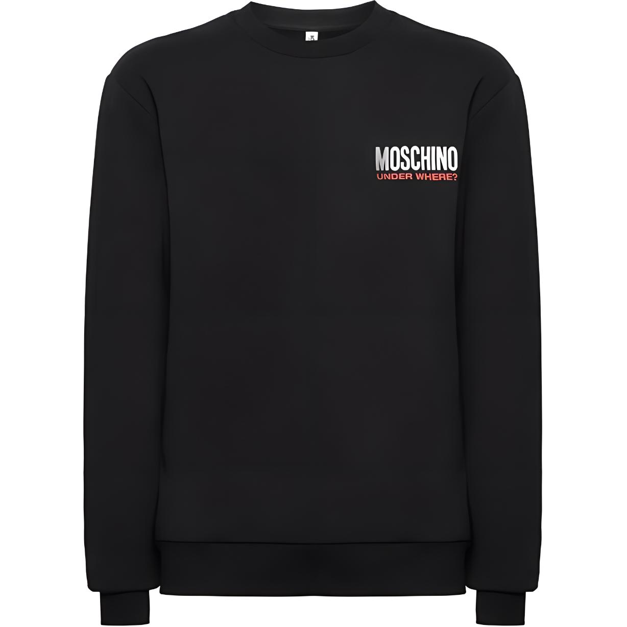 MOSCHINO Logo Print Crewneck Pullover Sweatshirt Black () A1721-8103-0555