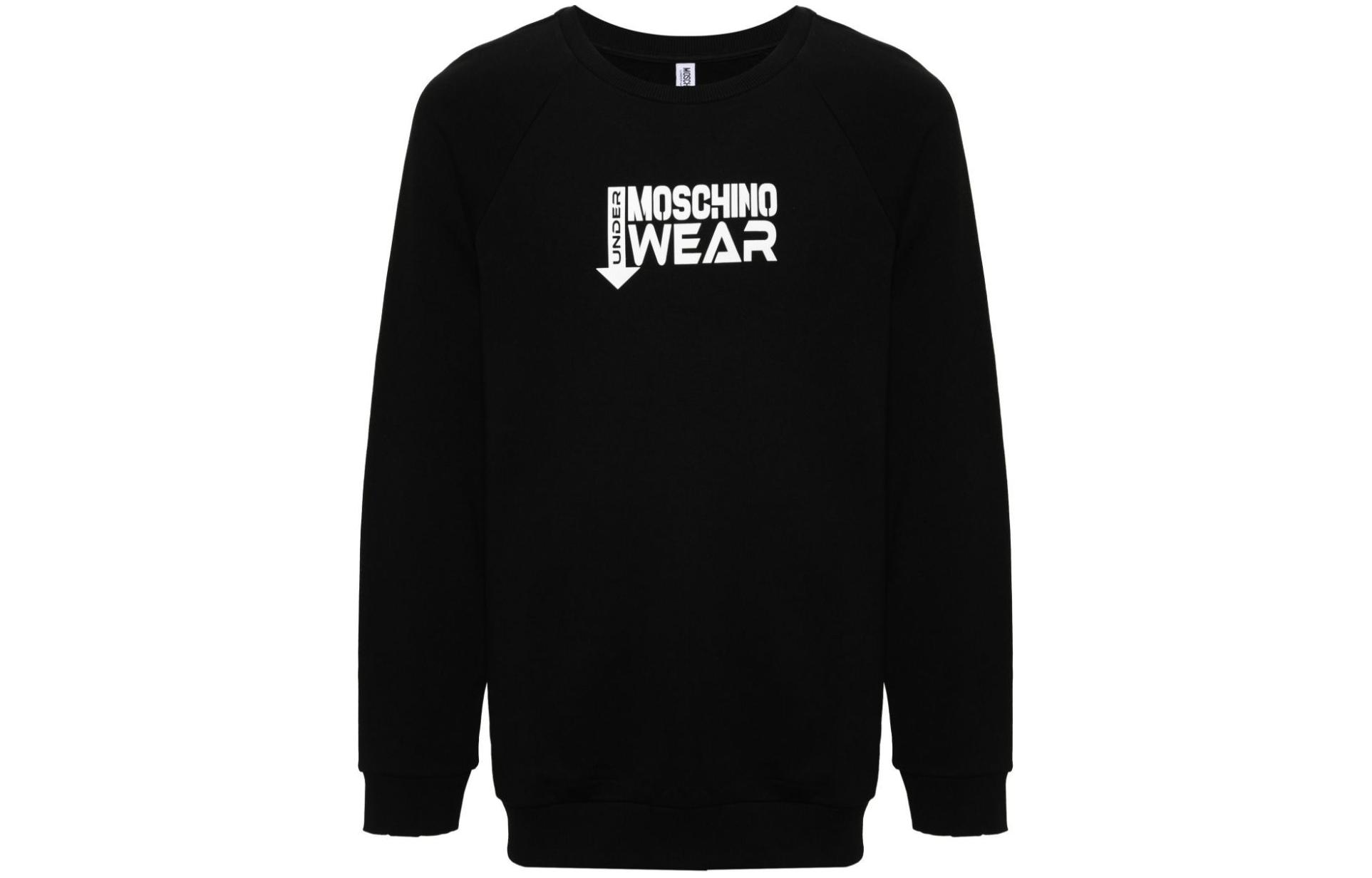 MOSCHINO Logo Print Crewneck Sweatshirt Black - A172244230555