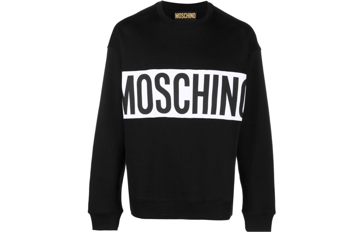 MOSCHINO Logo Print Crewneck Sweatshirt Black A1731-2028-4555