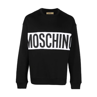 MOSCHINO Logo Print Crewneck Sweatshirt Black A1731-2028-4555