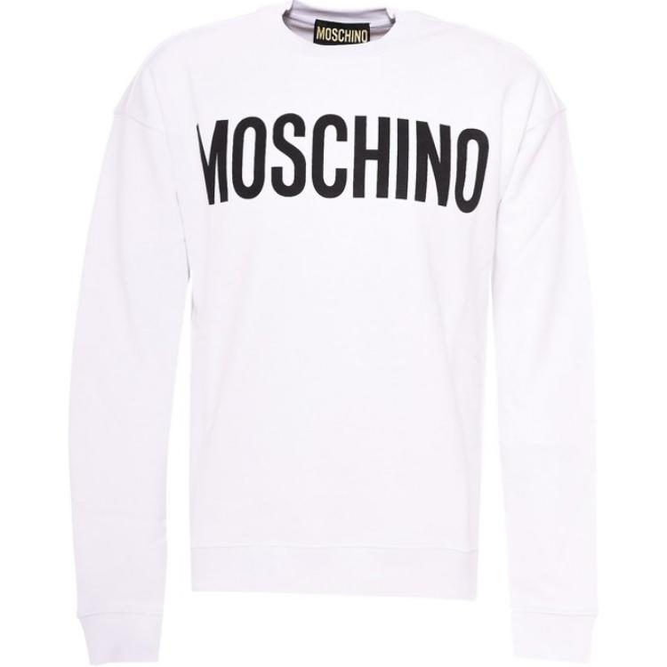 Moschino Logo Print Crewneck Sweatshirt White - Long Sleeve A1701-7028-1001