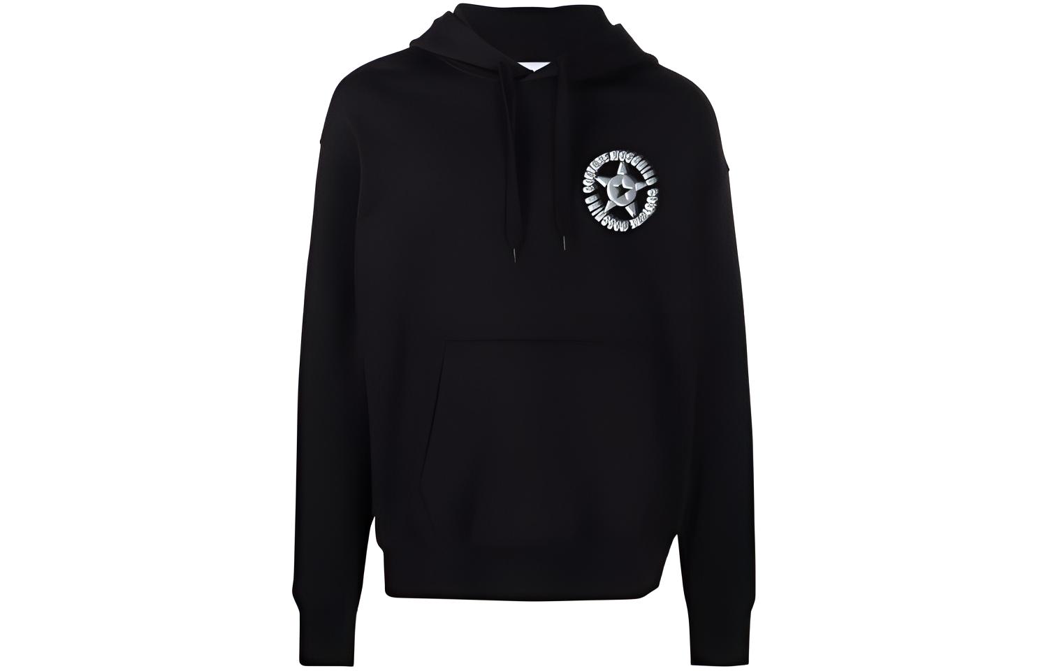 MOSCHINO Logo Print Drawstring Hoodie Black A1709-7027-0555