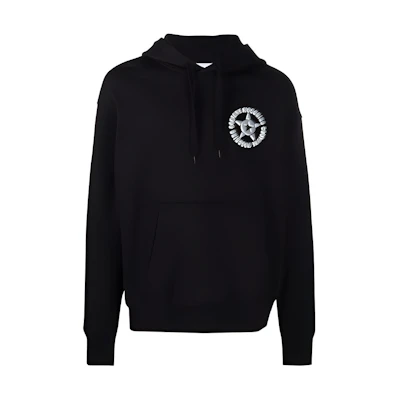 MOSCHINO Logo Print Drawstring Hoodie Black A1709-7027-0555