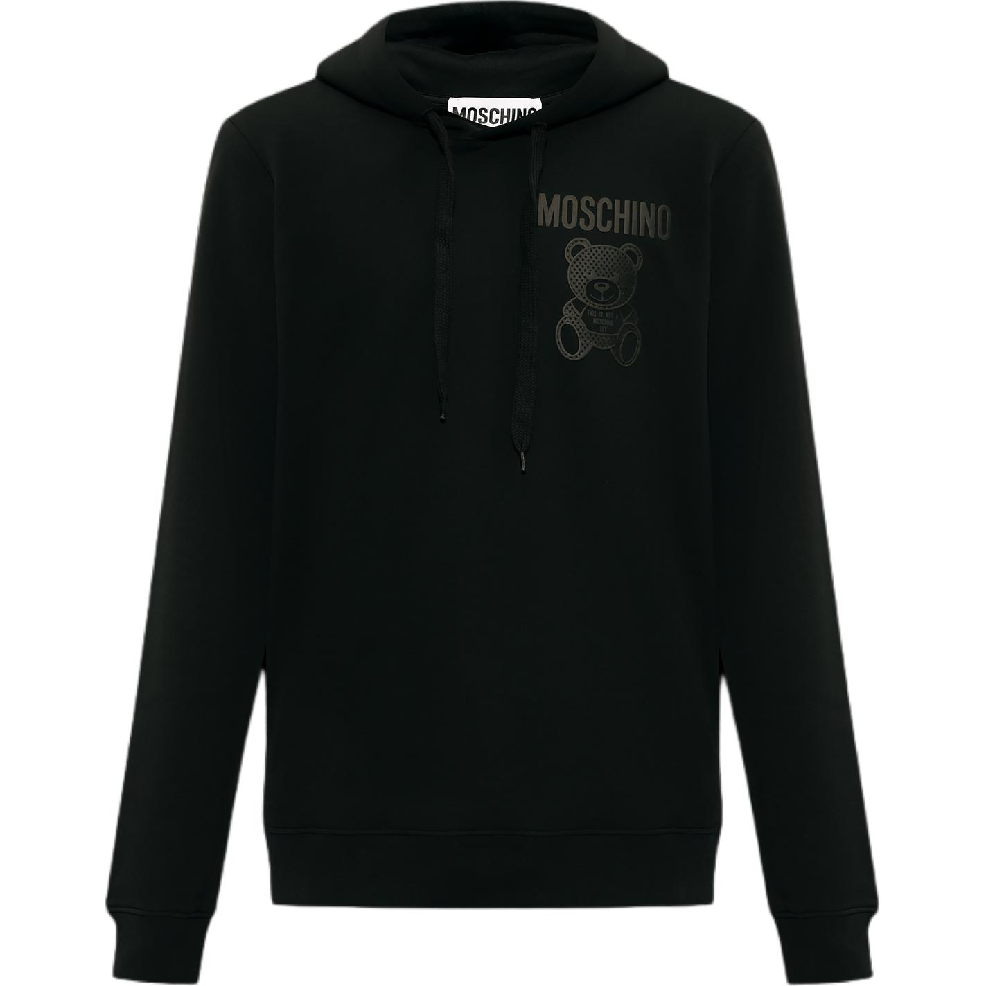 MOSCHINO Logo Print Hoodie Black V1727-2028-1555
