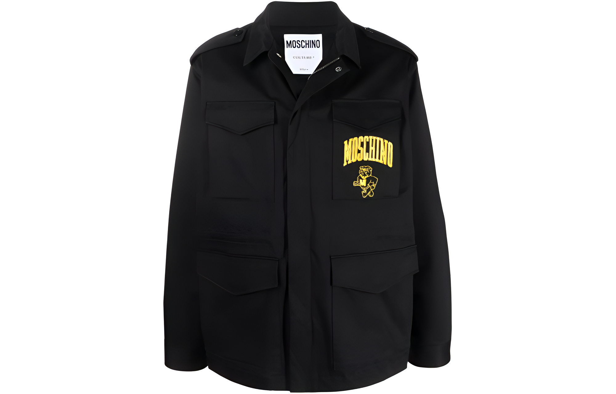 MOSCHINO Logo Print Pocket Jacket Black - A0645-7022-1555
