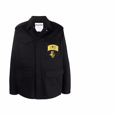 MOSCHINO Logo Print Pocket Jacket Black - A0645-7022-1555