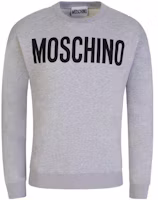 MOSCHINO Logo Print Pullover Sweatshirt Men’s Light Grey 17182-0271-485 MOSCHINO Logo Print Pullover Sweatshirt Men’s Light Grey 17182-0271-485