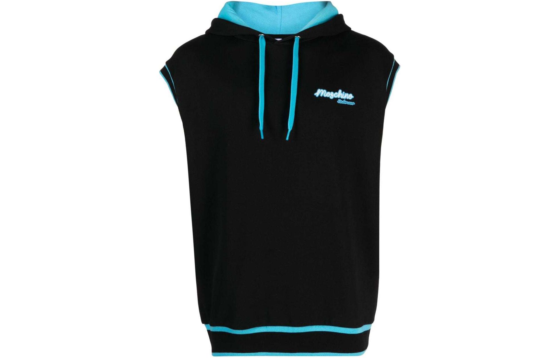 MOSCHINO Logo Print Sleeveless Sweatshirt Obsidian Black A171844232555