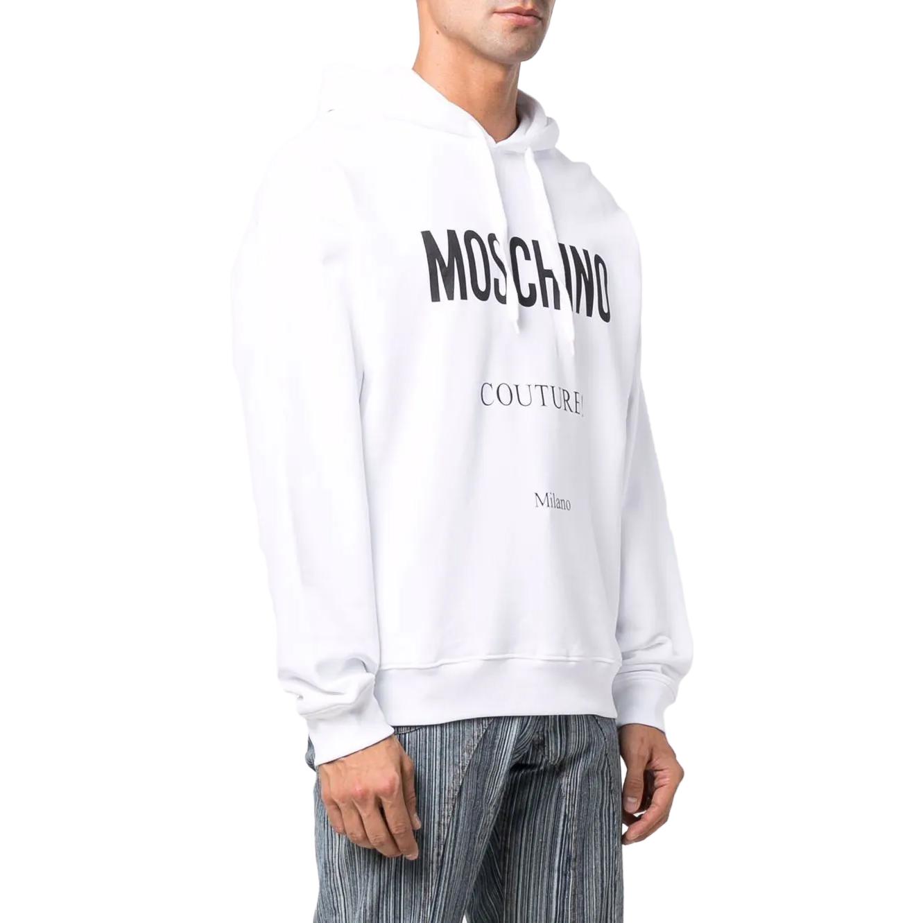 Purchase 모스키노 로고 프린트 화이트 후드 긴팔 맨투맨 A1729-2027-1001