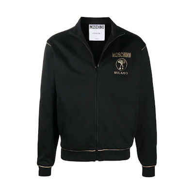 MOSCHINO Logo Print Zip-Up Sweatshirt Jacket Men’s Black A1778-2029-1555