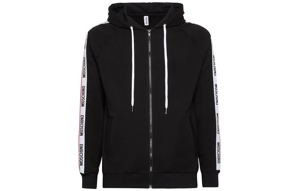 MOSCHINO Logo Print Zip Hoodie Black () A1707-8106-0555